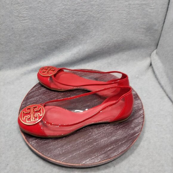 Tory Burch Red Logo Jelly Ballet Flats Womens Size 10 - Picture 6 of 12